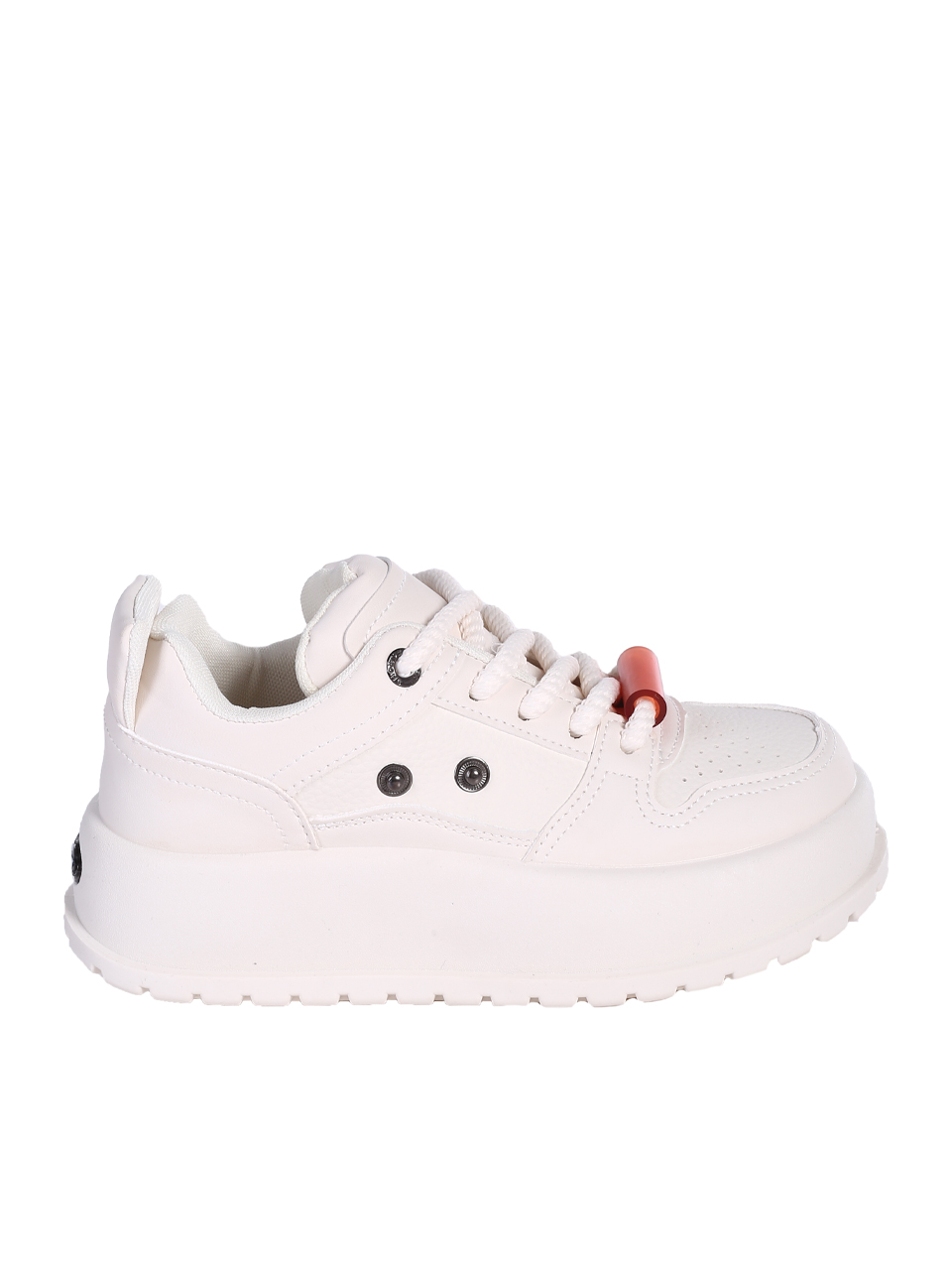 Ежедневни дамски обувки, тип кец, в бежово 3U-25213 off white