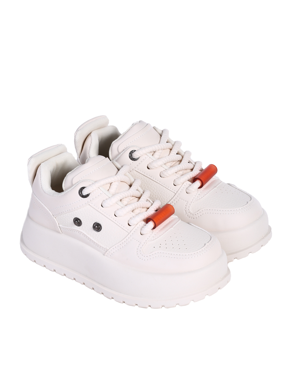 Ежедневни дамски обувки, тип кец, в бежово 3U-25213 off white