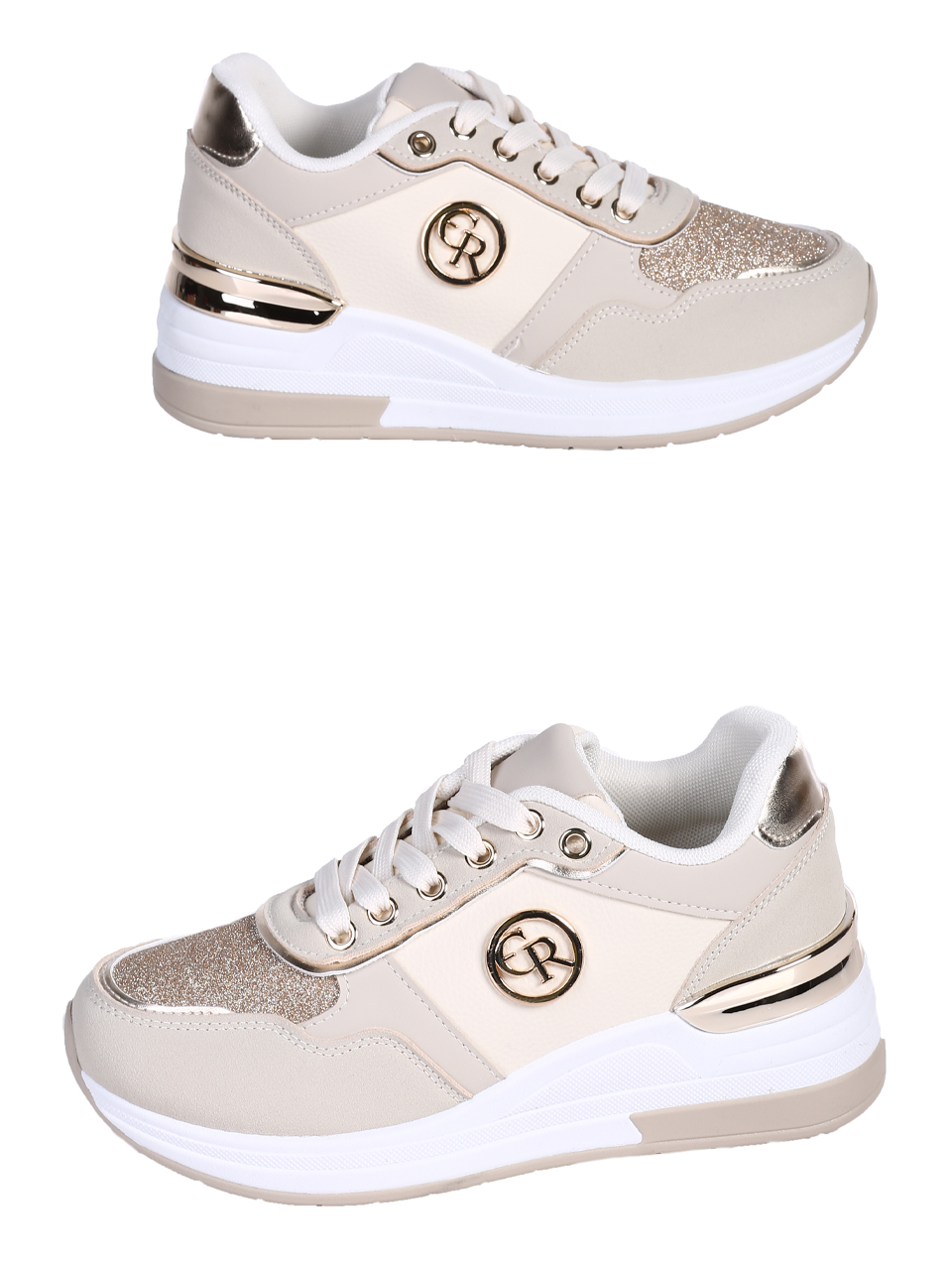 Ежедневни дамски обувки, на платформа, в бежово 3U-25216 lt.beige
