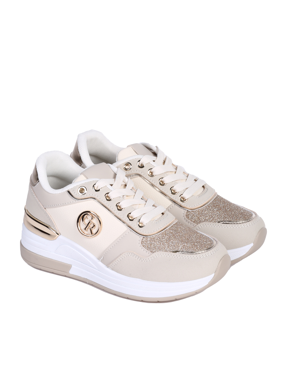 Ежедневни дамски обувки, на платформа, в бежово 3U-25216 lt.beige