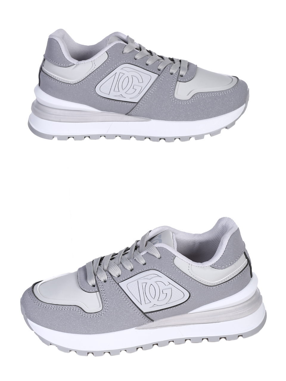 Ежедневни дамски обувки, тип кец, в сиво 3U-25217 grey