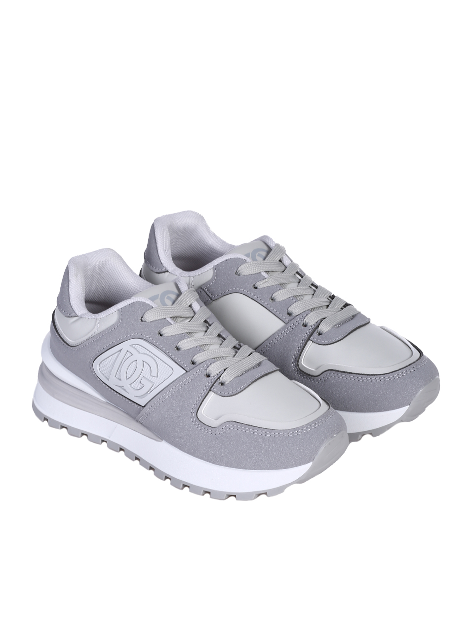 Ежедневни дамски обувки, тип кец, в сиво 3U-25217 grey