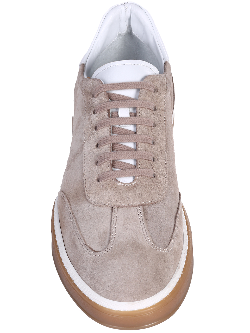 Ежедневни мъжки обувки от естествен велур и кожа в бежово 7AT-25378 beige