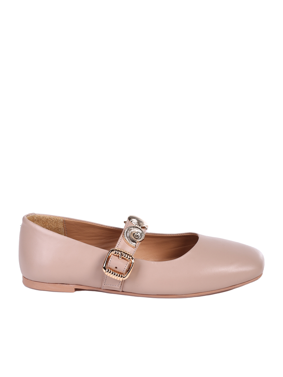 Ежедневни дамски обувки от естествена кожа в бежово 3AT-25310 beige