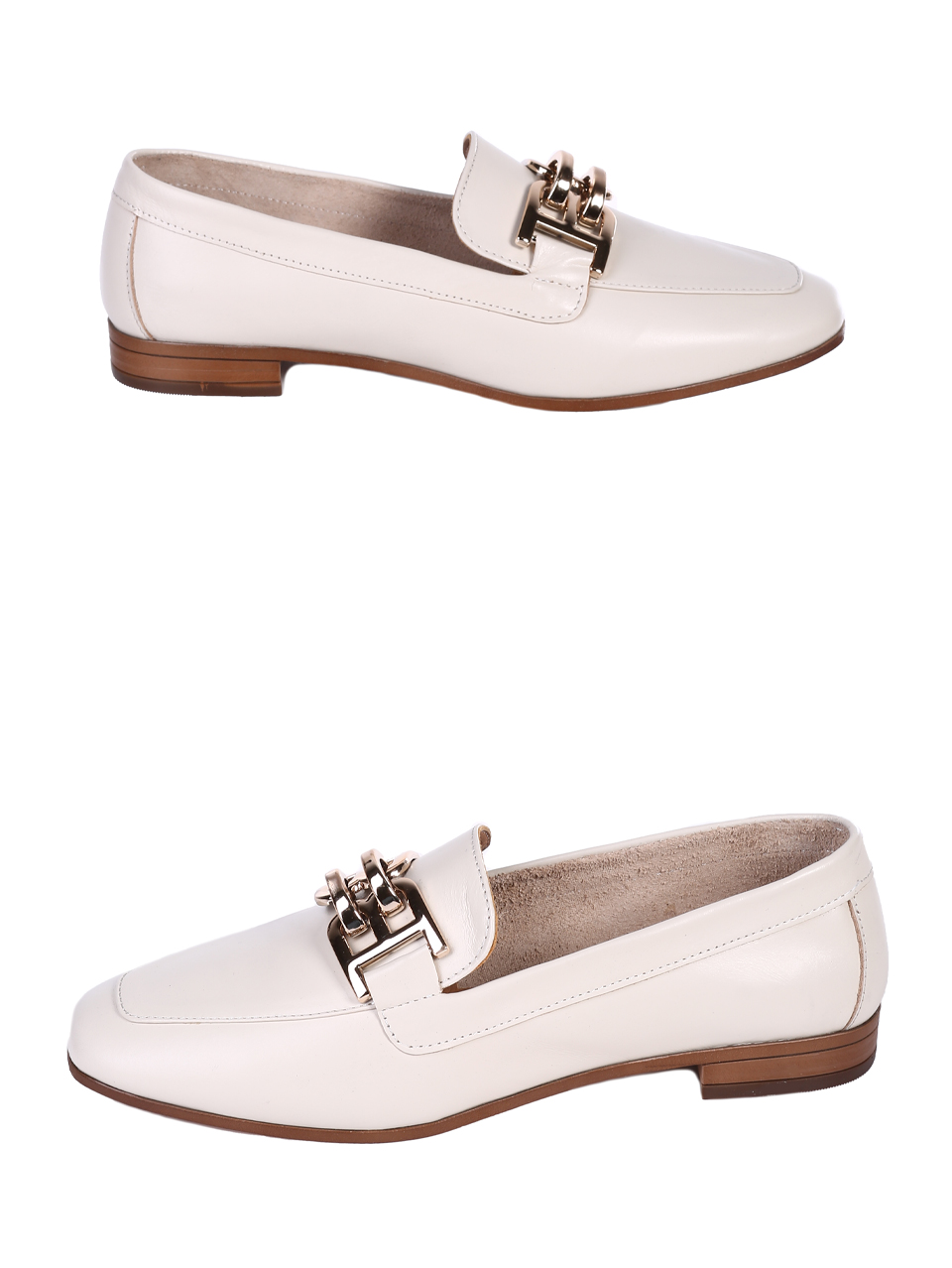 Ежедневни дамски обувки от естествена кожа в бежово 3AT-25311 beige