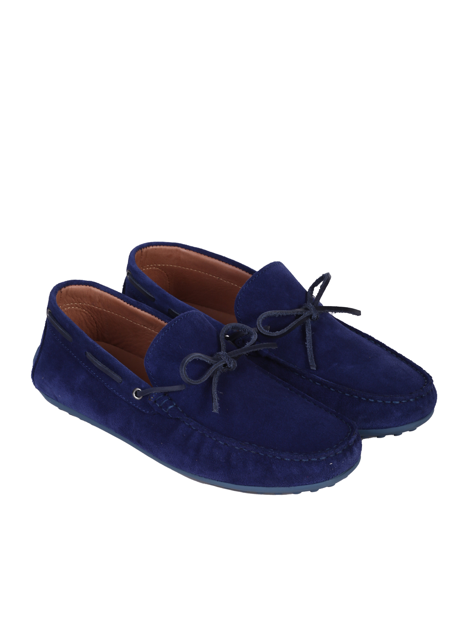Ежедневни мъжки обувки от естествен велур в синьо 7AT-25359 blue jeans