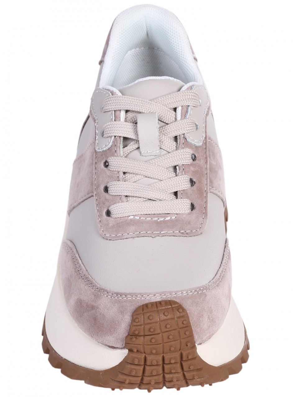 Ежедневни дамски обувки от естествена кожа в бежово 3AF-25047 beige