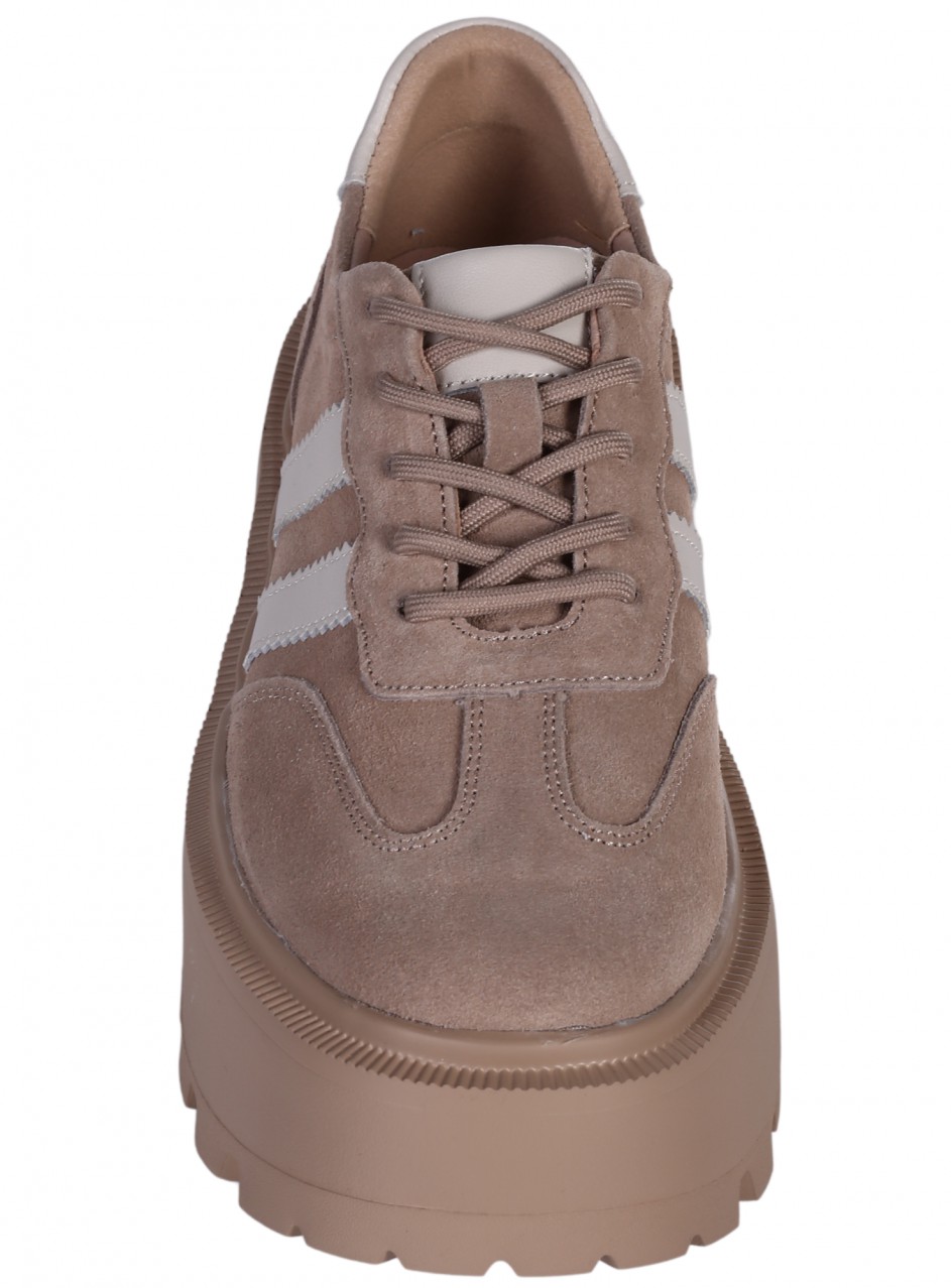 Ежедневни дамски обувки от естествен велур в бежово 3AF-25248 beige