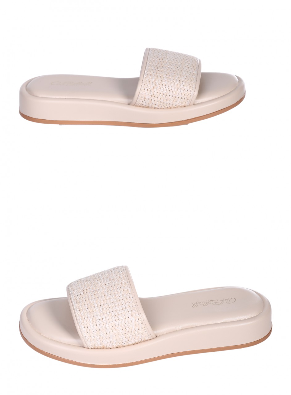 Ежедневни дамски чехли в бежово 5H-25180 off white