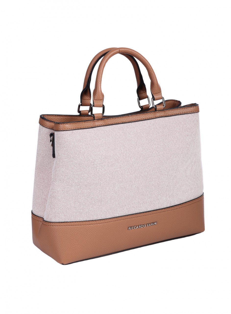 Ежедневна дамска чанта в бежов/кафяв цвят 9V-25250 beige