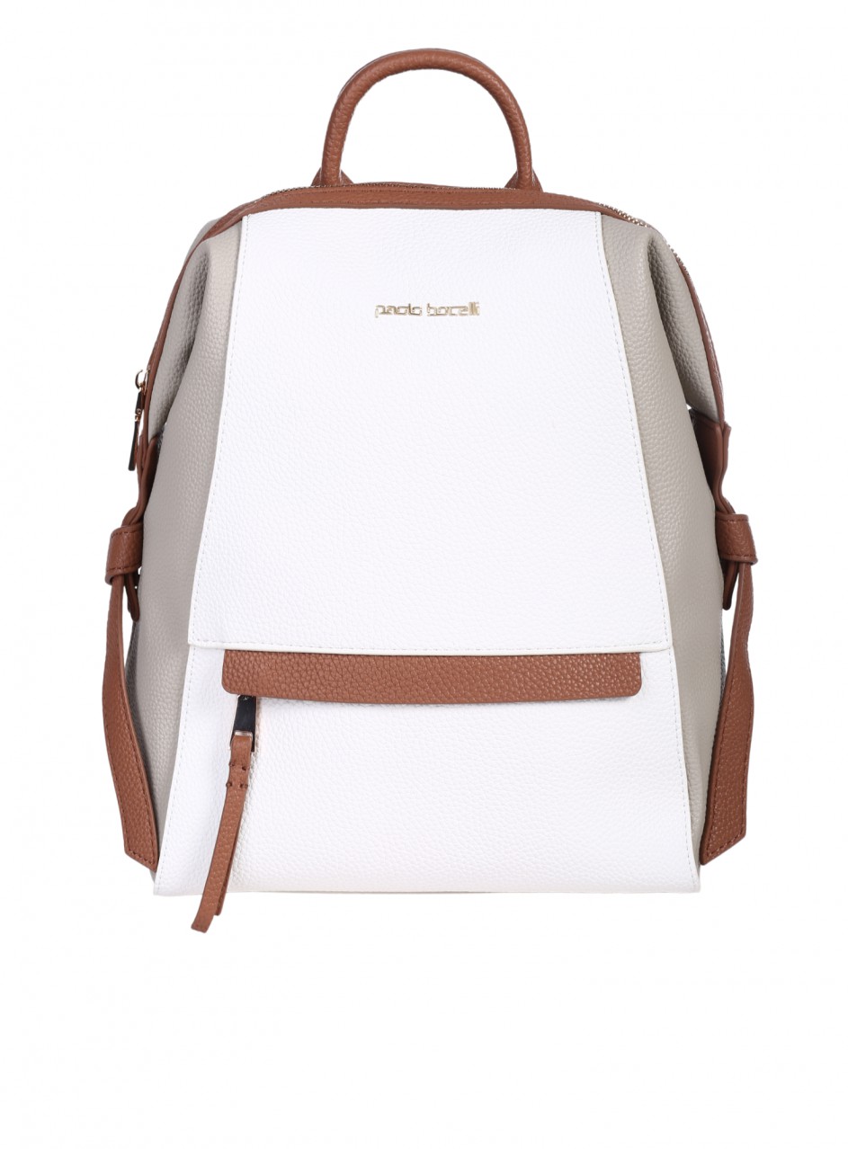 Ежедневна дамска раница в бял/сив/кафяв цвят 9Q-25290 beige
