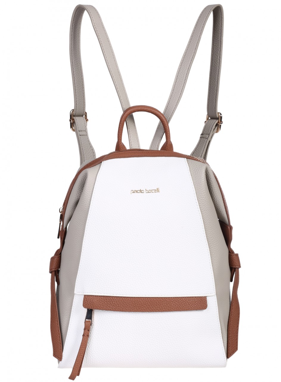 Ежедневна дамска раница в бял/сив/кафяв цвят 9Q-25290 beige
