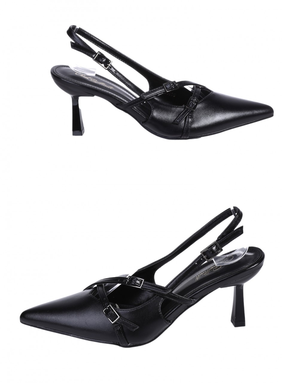 Елегантни дамски обувки, на ток, в черно 3M-25056 black