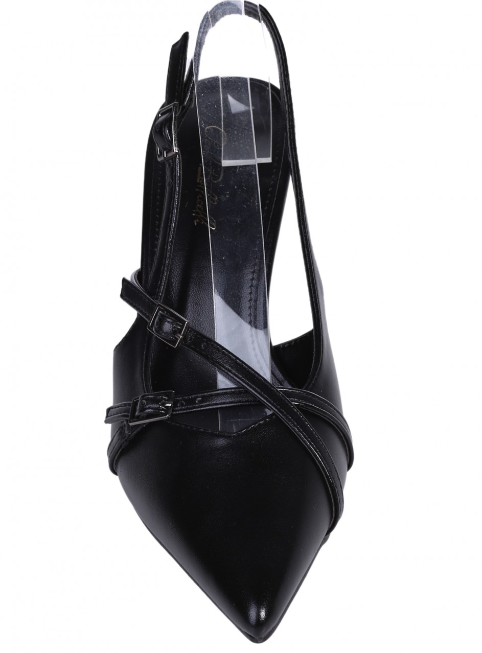 Елегантни дамски обувки, на ток, в черно 3M-25056 black