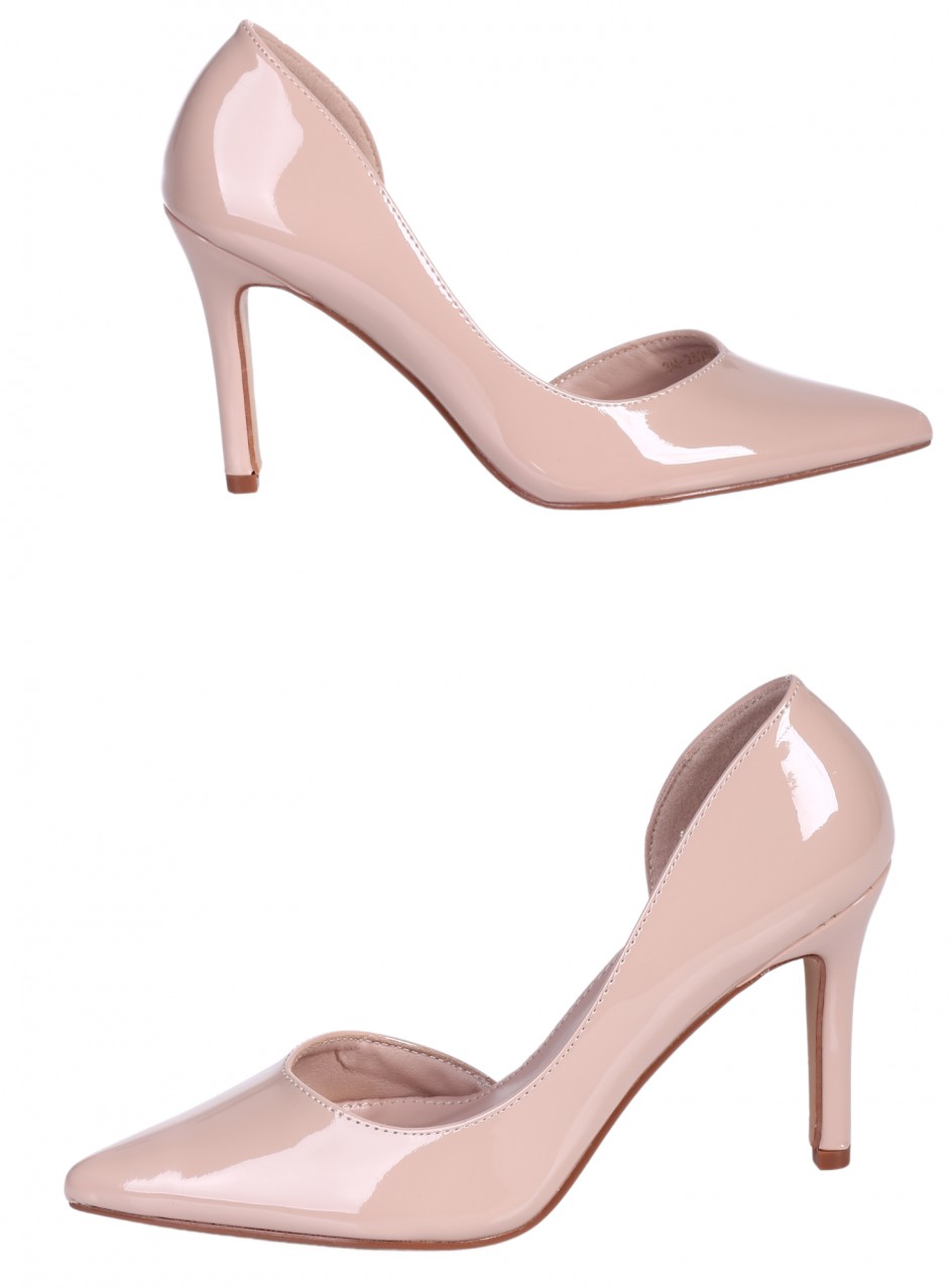 Елегантни дамски обувки, на висок ток, в бежово 3M-25259 beige
