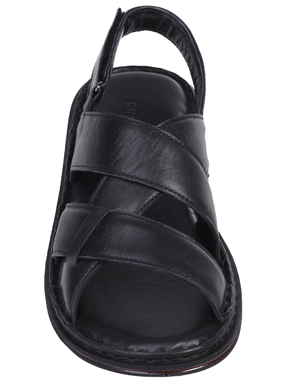 Ежедневни мъжки сандали от естествена кожа в черно 8AT-25418 black (24401)