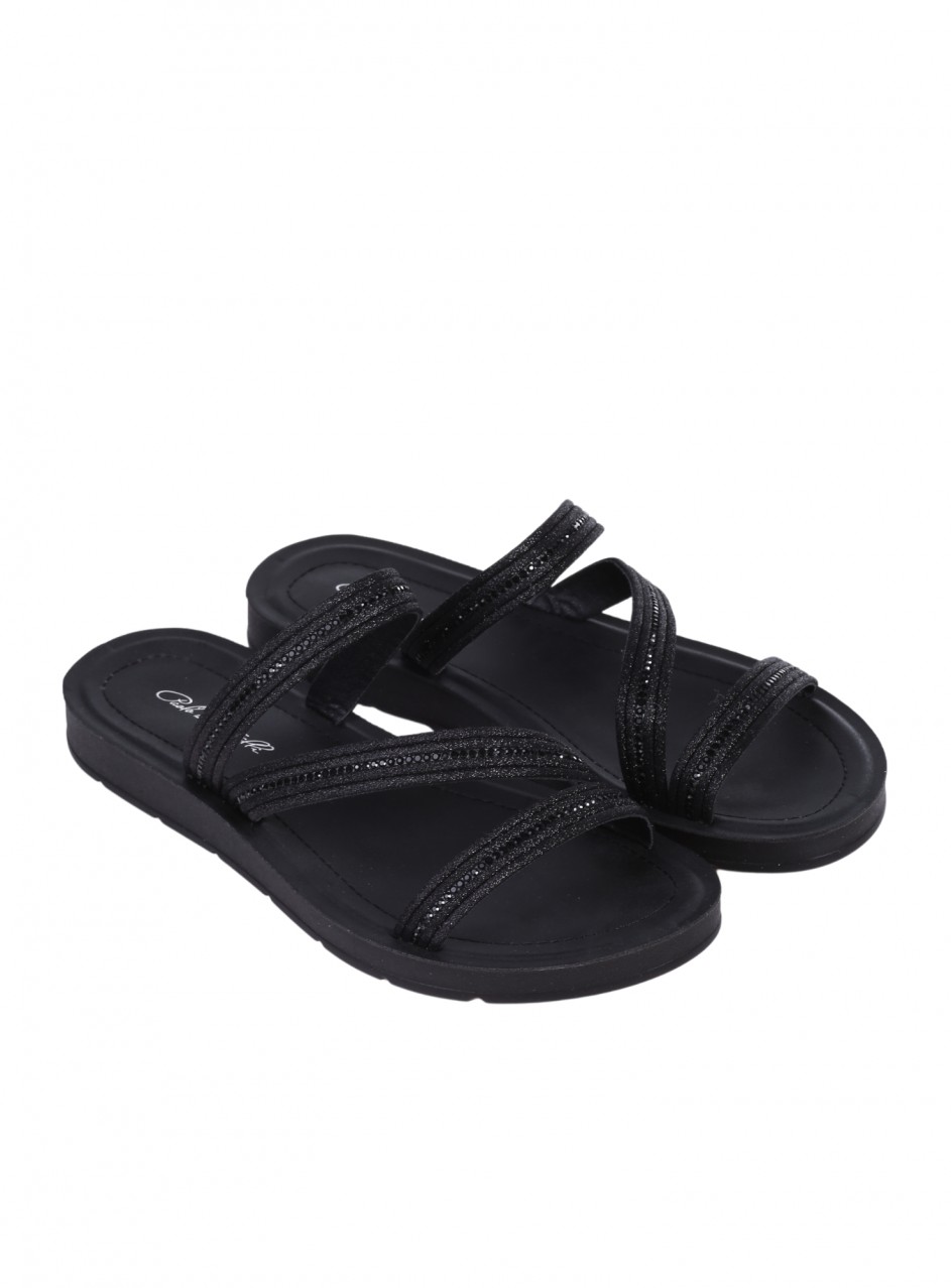Ежедневни дамски чехли в черно 5F-25220 black
