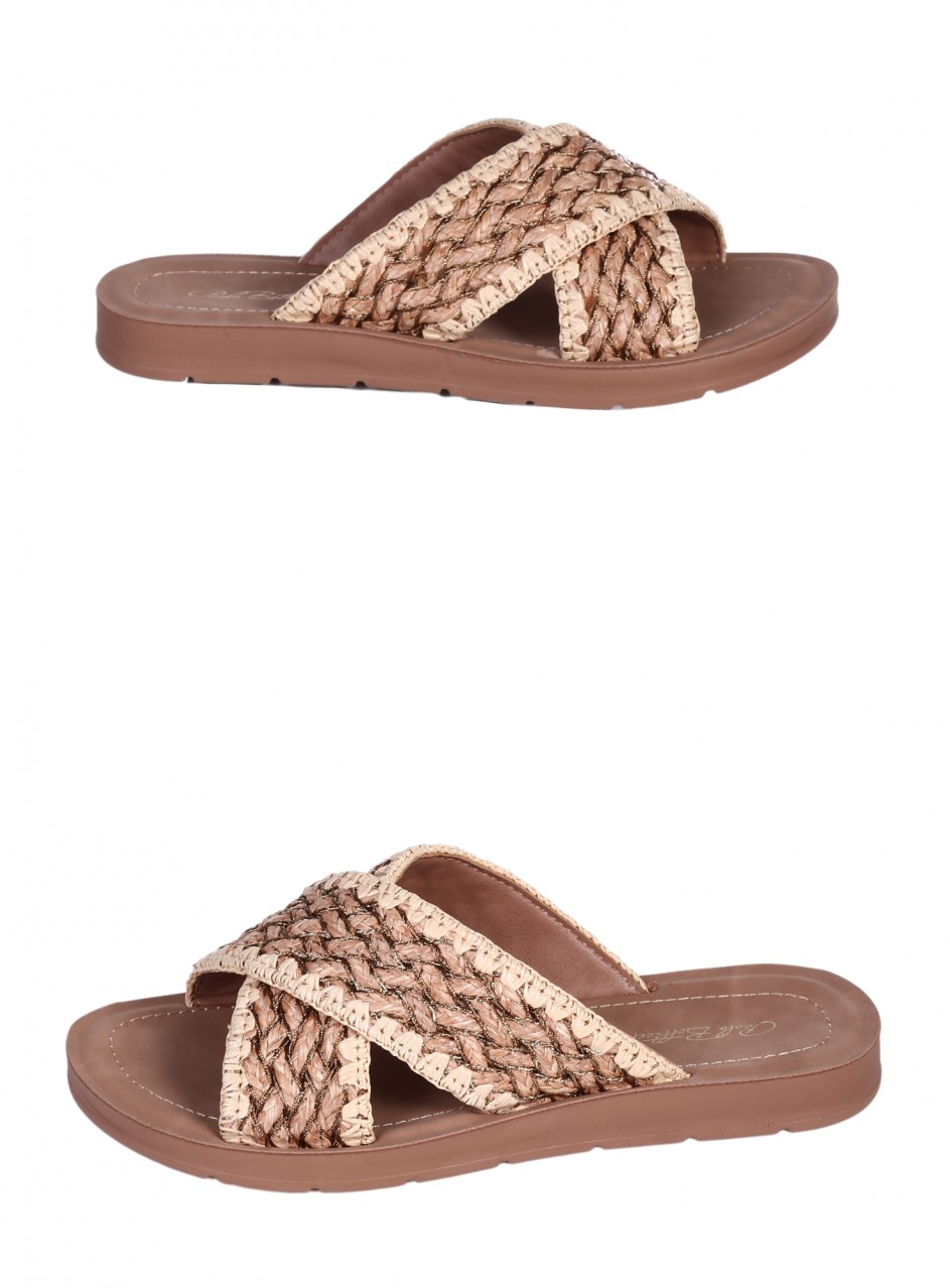 Ежедневни дамски чехли в бежов/кафяв цвят 5F-25222 beige