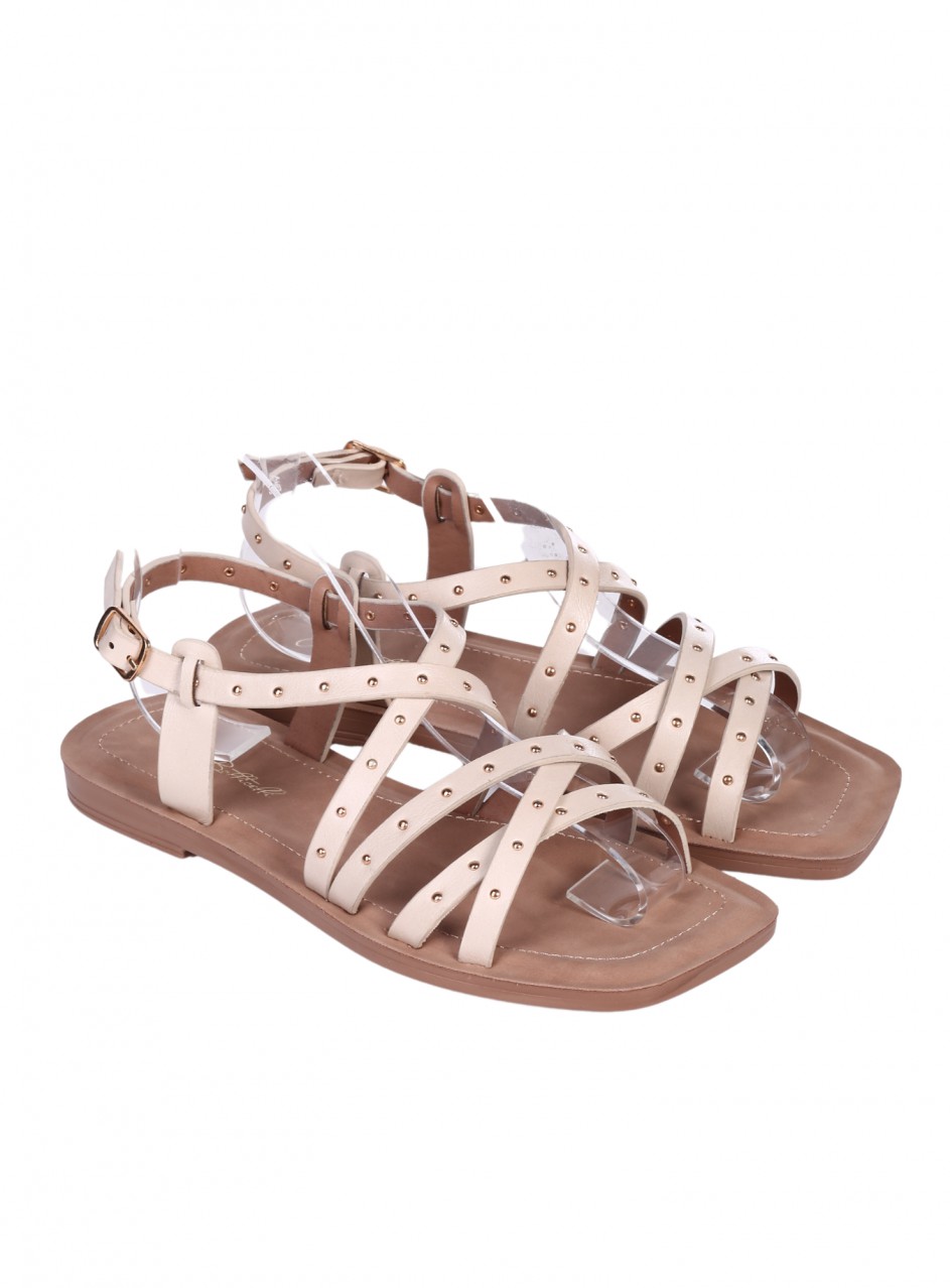 Ежедневни дамски сандали в бежово 4F-25227 beige