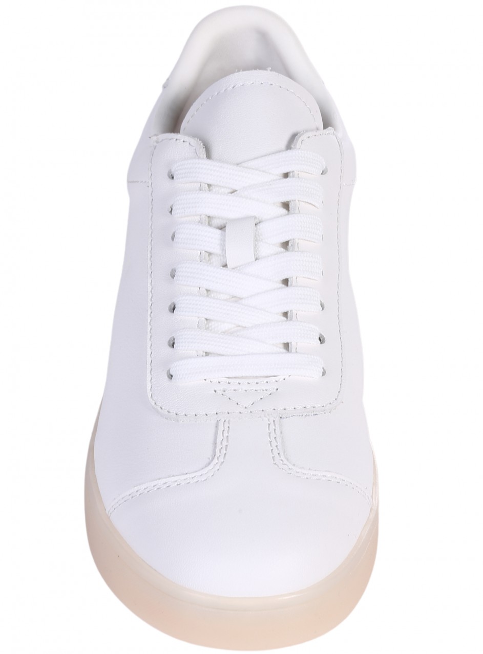 Ежедневни дамски обувки, тип кец, от естествена кожа в бяло 3AB-24703 off white