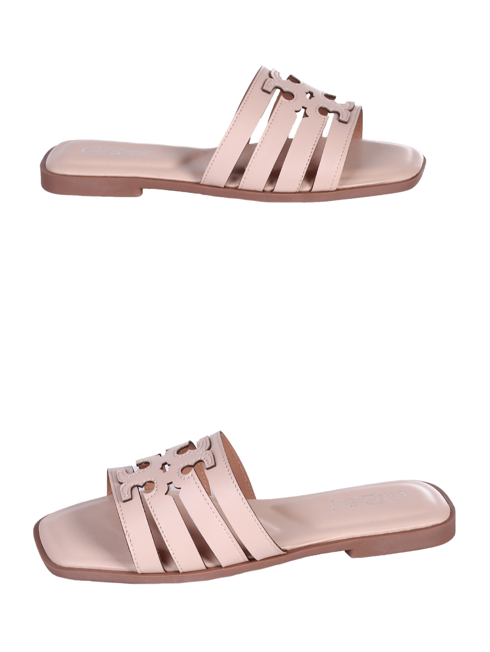 Ежедневни дамски чехли в бежово 5C-25200 beige