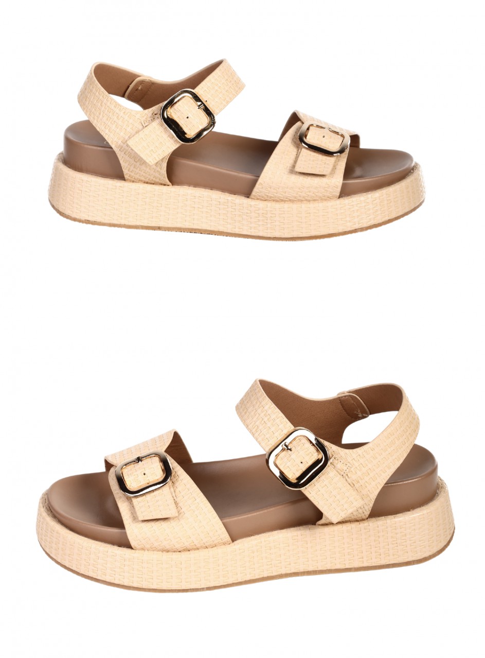 Ежедневни дамски сандали в бежово 4H-25305 beige