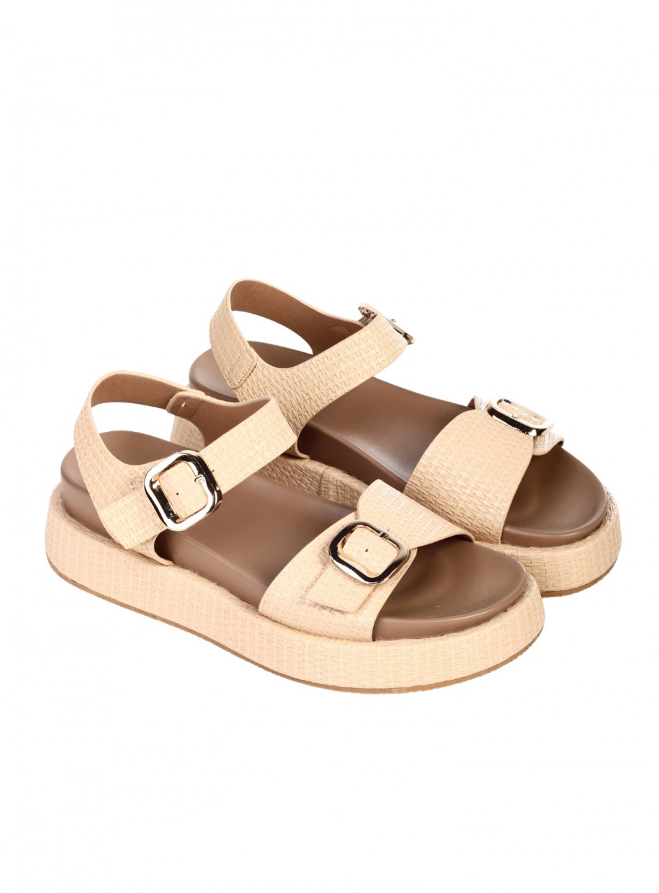 Ежедневни дамски сандали в бежово 4H-25305 beige