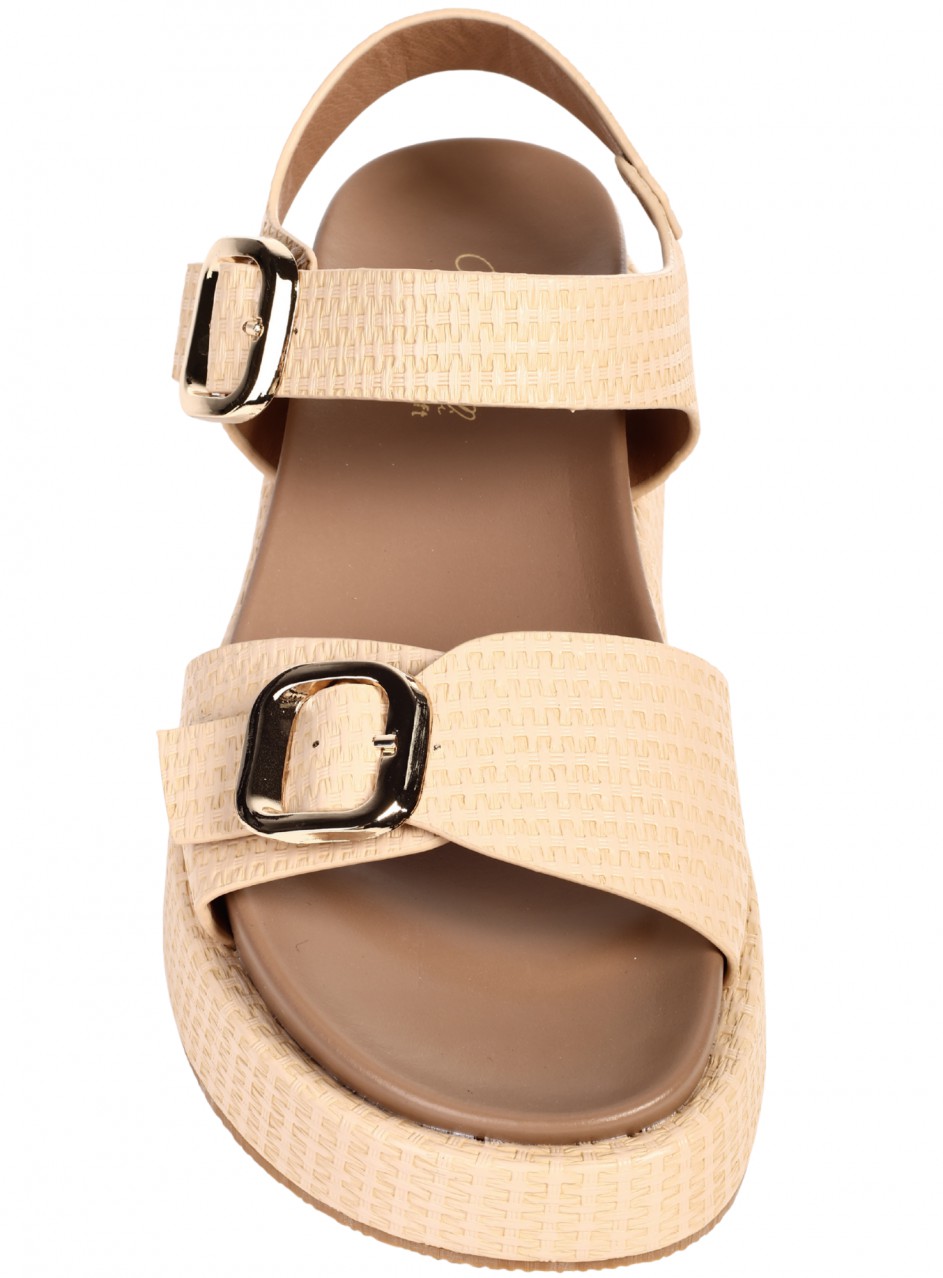 Ежедневни дамски сандали в бежово 4H-25305 beige