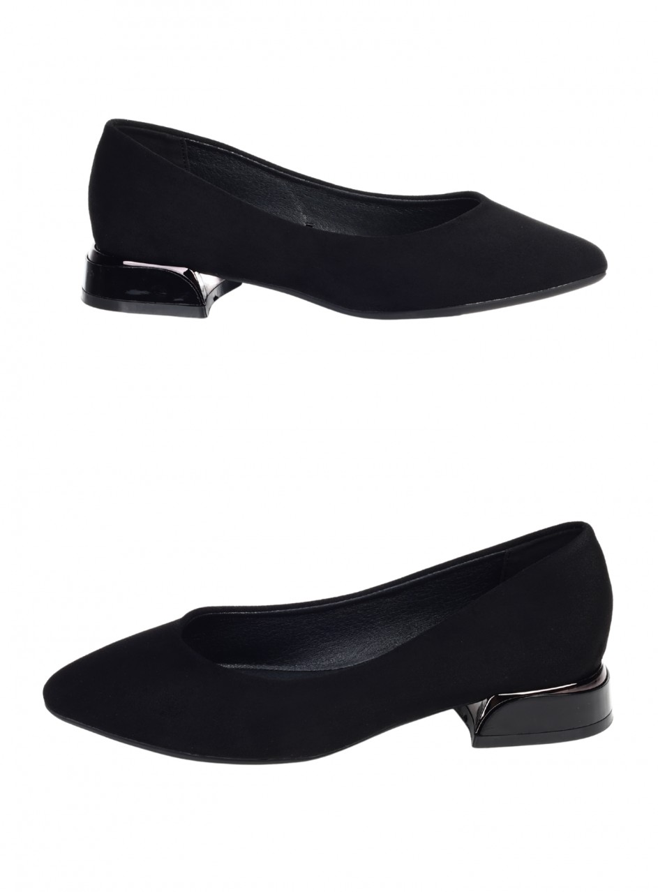 Ежедневни дамски обувки в черно  3C-25363 black suede