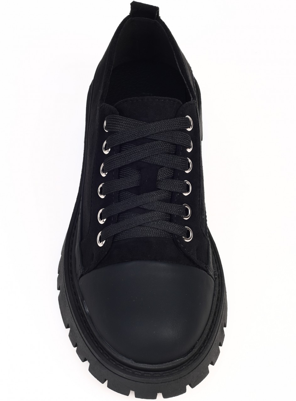 Ежедневни дамски обувки в черно  3C-25364 black suede