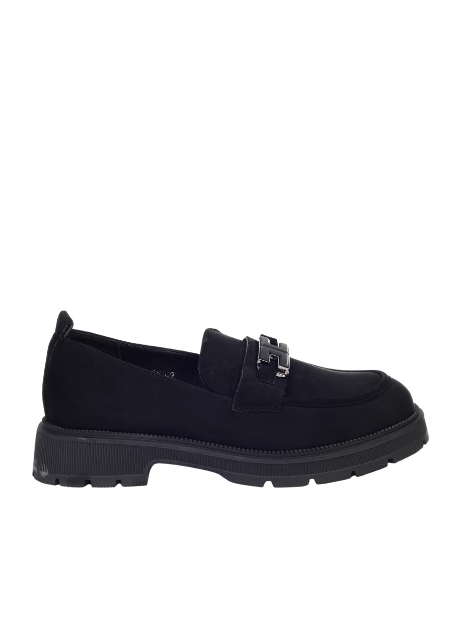 Ежедневни дамски обувки в черно  3C-25369 black suede (24644)