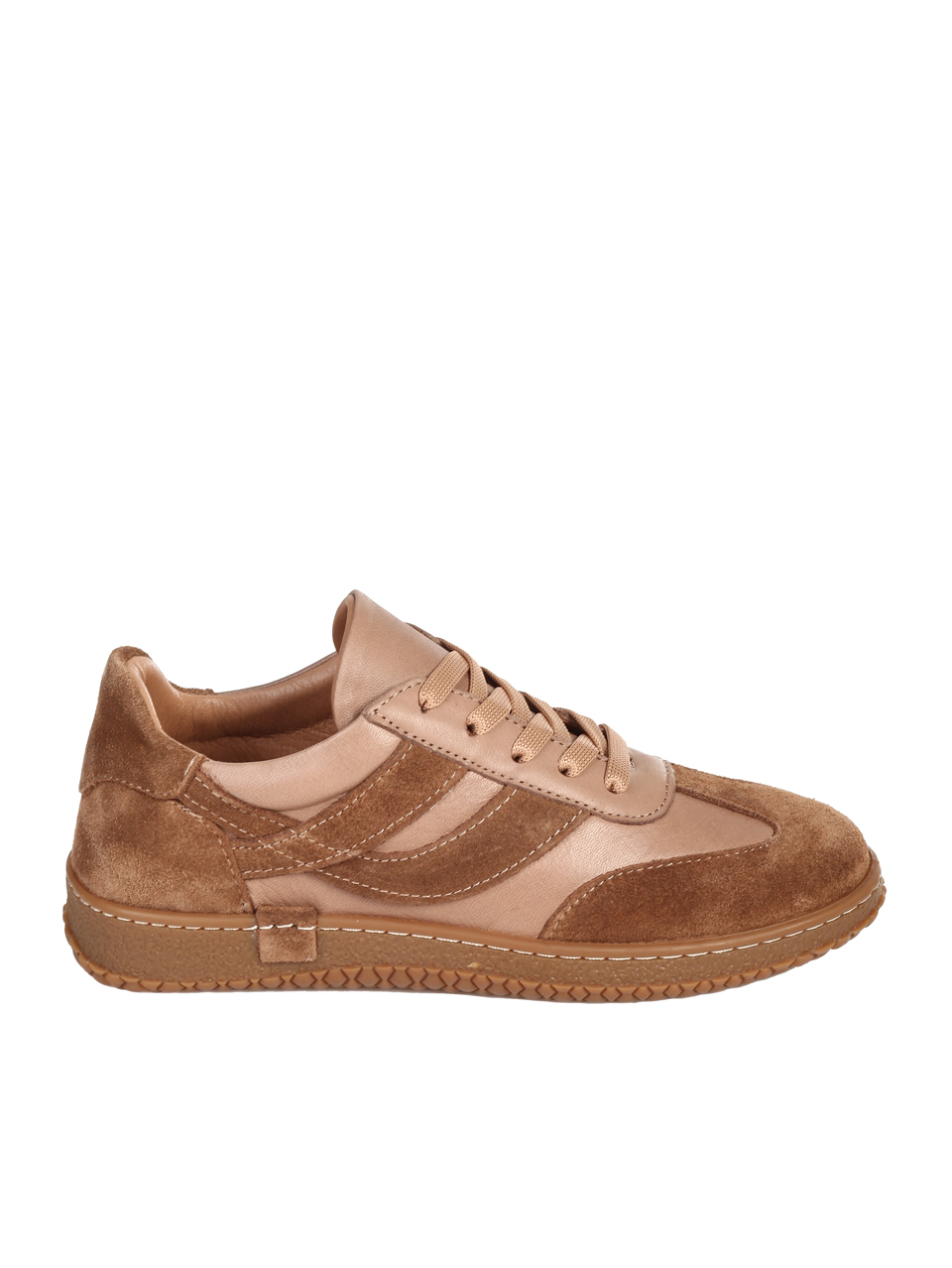 Ежедневни дамски обувки, тип кец, от естествена кожа в бежово 3AT-25697 beige
