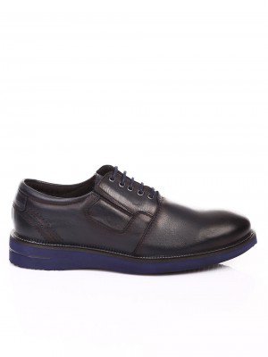 Спортно-елегантни мъжки обувки от естествена кожа 7AT-16894 navy