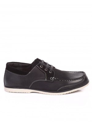 Мъжки обувки от естествен набук и естествена кожа 7N-17397 black