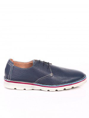 Ежедневни мъжки обувки от естествена кожа в синьо 7N-17416 blue