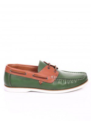 Ежедневни мъжки обувки от естествена кожа в зелено 7AT-17585 green