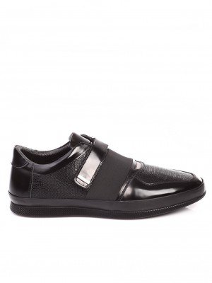 Ежедневни мъжки обувки от естествена кожа в черно 7AT-17563 black