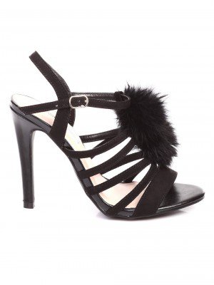Елегантни дамски сандали на ток в черно 4R-17097 black