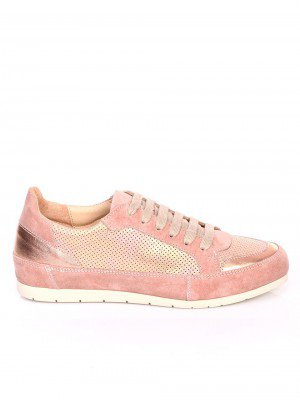 Дамски обувки от естествена кожа и естествен велур 3AB-17554 pink