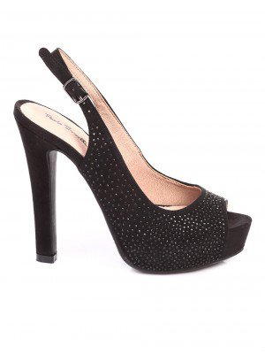 Елегантни дамски сандали на ток в черно 4L-17134 black