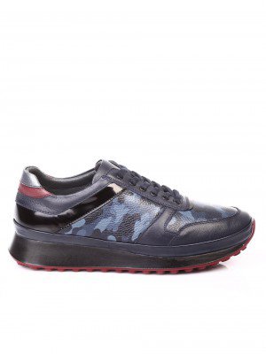 Ежедневни мъжки обувки от естествена кожа в синьо 7AT-171128 mix