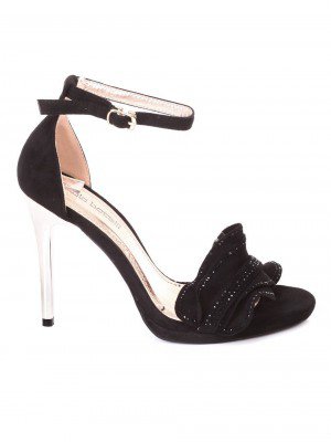 Елегантни дамски сандали на ток в черно 4R-18006 black