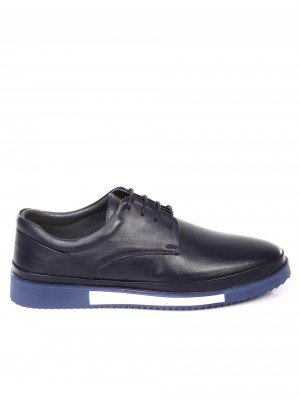 Ежедневни мъжки обувки от естествена кожа в синьо 7AT-18558 dk.blue