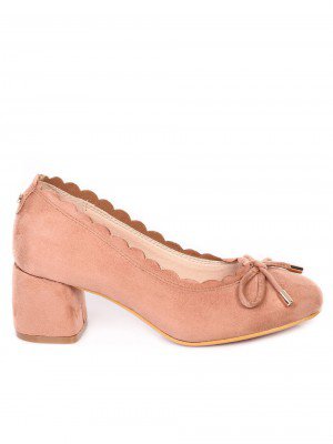 Ежедневни дамски обувки на ток в розово 3C-18220 pink