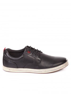 Ежедневни мъжки обувки естествен набук в черно 7N-18104 black