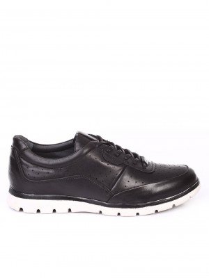 Ежедневни мъжки обувки от естествена кожа в черно 7AT-18582 black