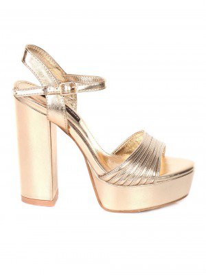 Елегантни дамски сандали на ток в златисто 4S-18427 gold