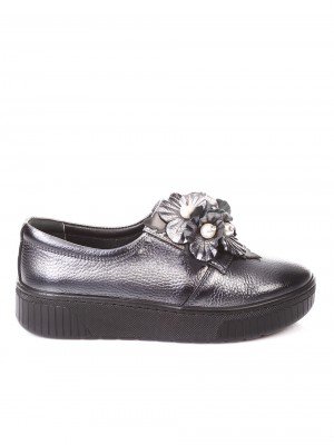 Ежедневни дамски обувки от естествена кожа 3AT-181095 grey
