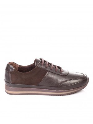 Мъжки обувки от естествена кожа и естествен набук 7AT-181110 brown