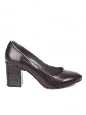 Елегантни дамски обувки на ток от естествена кожа 3AT-181040 black